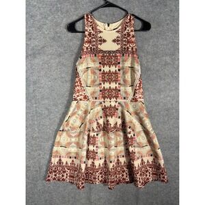 Mossimo Womens Geometric Print Sleeveless Fit Flare Dress Size L